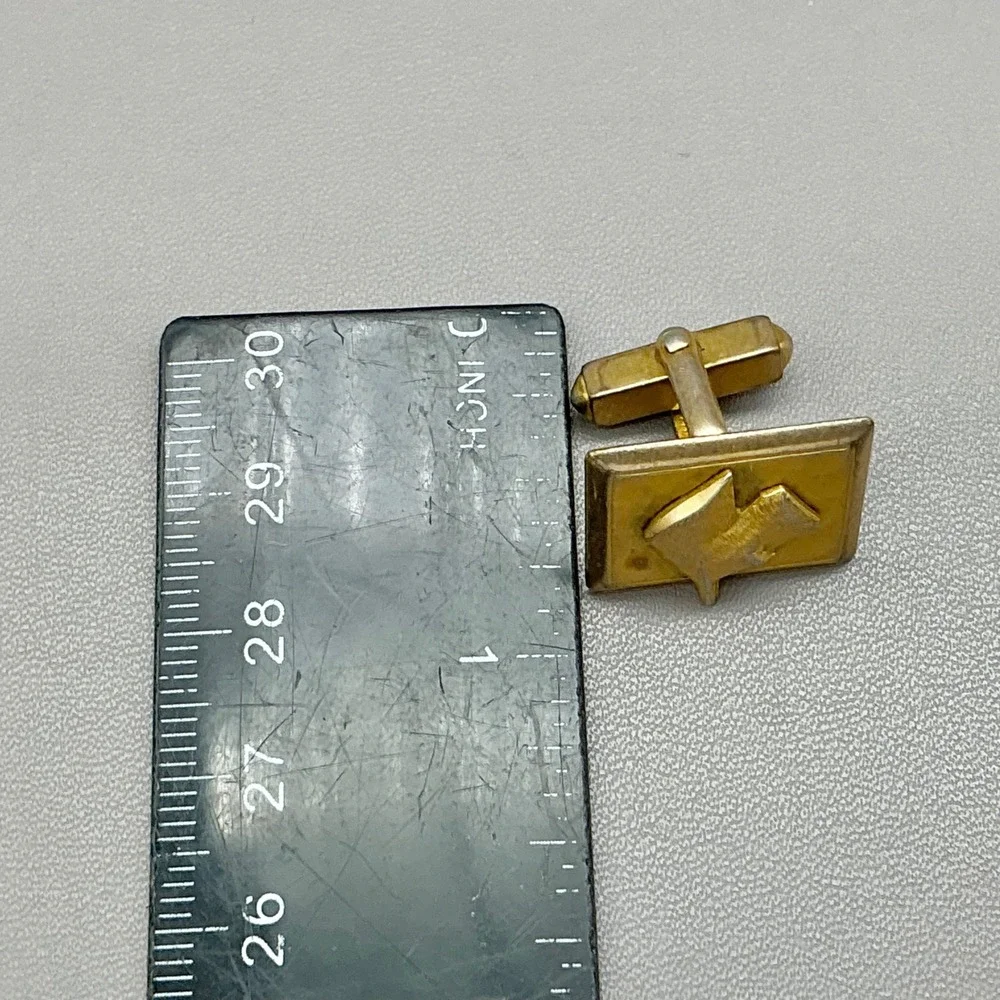Swank Vintage Cufflinks Gold Tone Scottish Terrier Dog Men's Dress Accessory